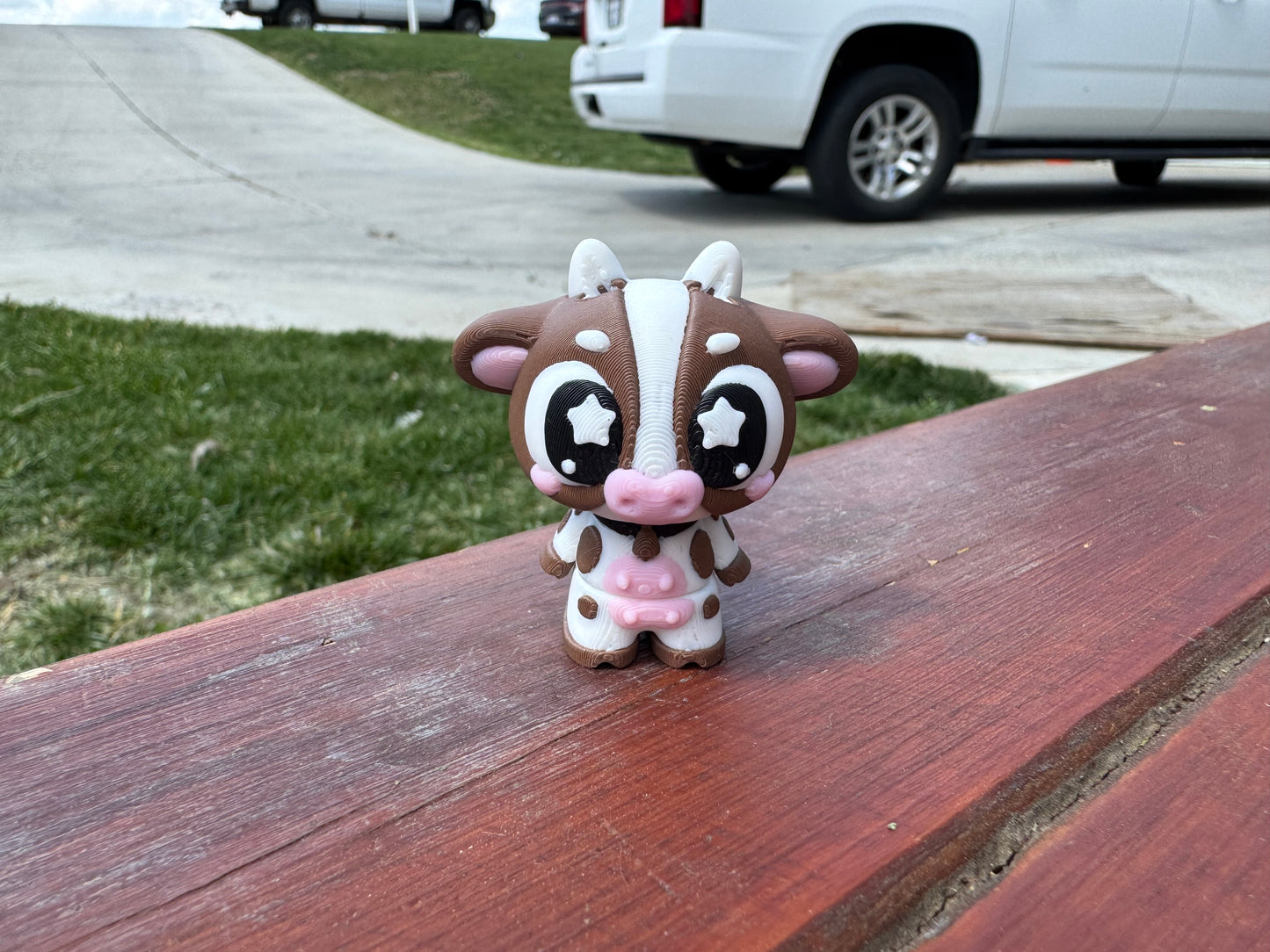 Starry Eyed Cow Keychain