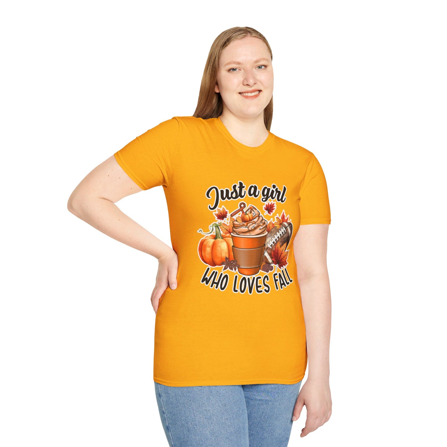 Girl Who Loves Fall & Football T-Shirt