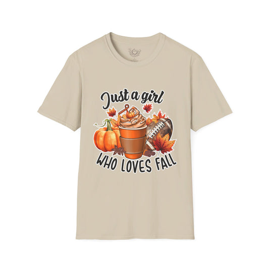 Girl Who Loves Fall & Football T-Shirt