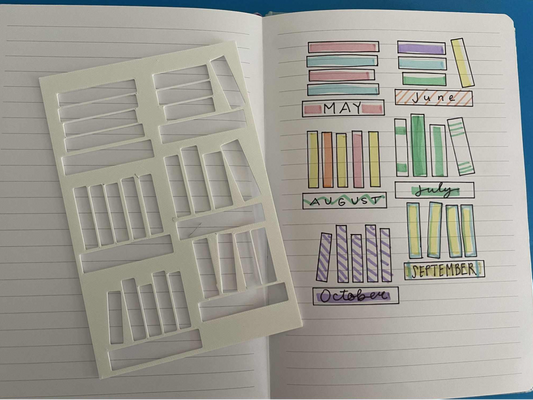 Book Tracker Stencils – Set of 2 for Reading Journals & Planners