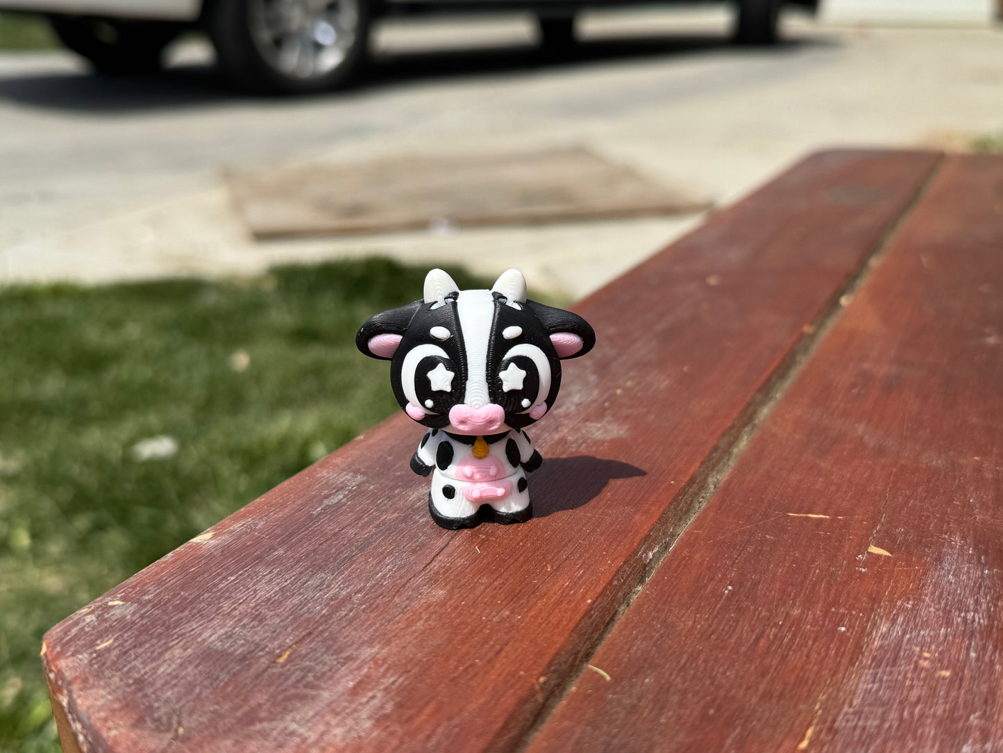 Starry Eyed Cow Keychain