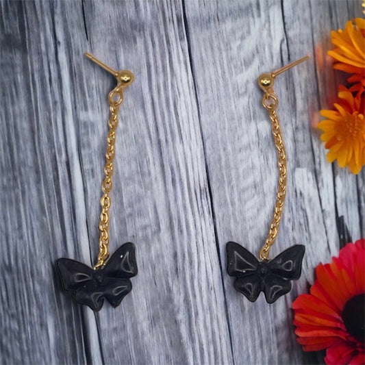 Black and Gold Butterfly Dangles