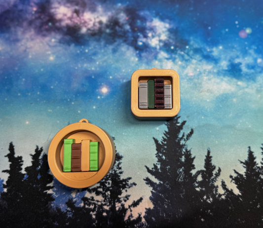 Bookshelf Clicker – Fidget Toy for Book Lovers (Classic Library, Cozy Reader, Dark Academia | Square or Circle Shelf)