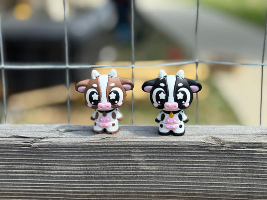 Starry Eyed Cow Keychain